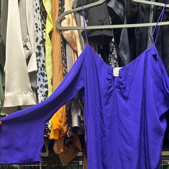 Silk Purple Women's Off the Shoulder Top - Picture 1 of 5